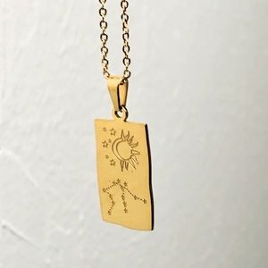 AQUARIUS • 18K Gold Plated Pendant  • Necklace 410+65mm Chain 🤍